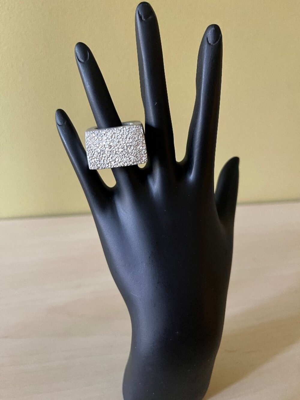 Vestopazzo ITALIAN Original Square Aluminum Ring Handmade Jewelry_Size 5.5